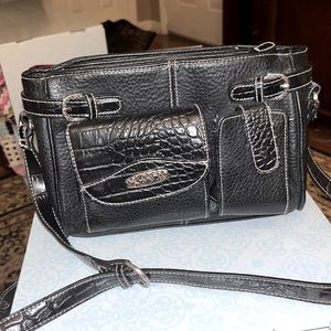 Black Vinyl Vintage Leather like Purse